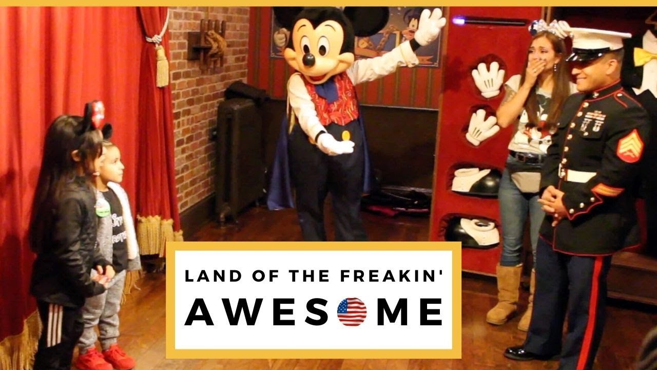 Mickey Mouse Helps Military Dad Surprise Kids With Homecoming