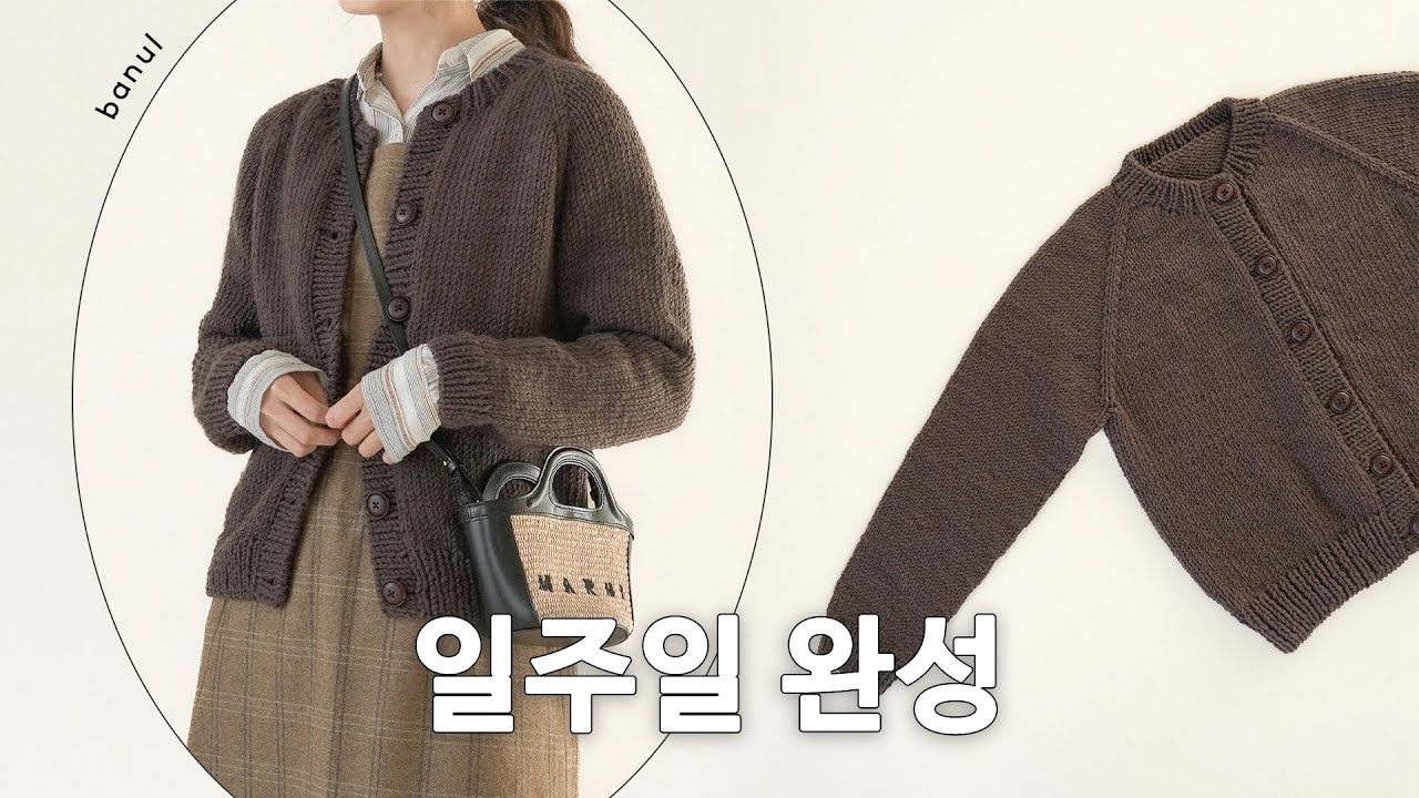 [실 리뉴얼, 고정댓글 참고] (3시간 풀영상) 탑다운 입문자를 위한 쉽고 예쁜 테디울 레글런 가디건 | 바늘이야기 (뉴테디울 레글런 탑다운 라운드넥 가디건)