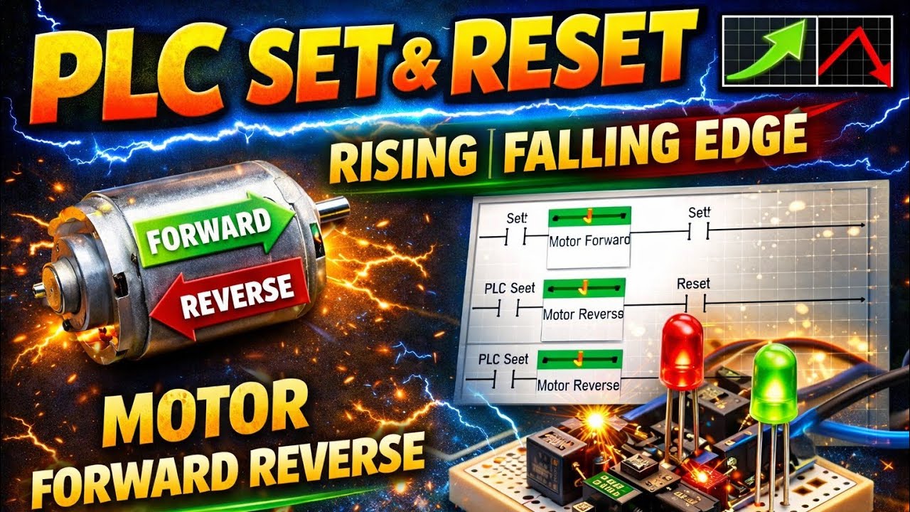 Part : 1.6 I PLC Set Reset & Rising Falling Edge Explained | Motor Forward Reverse Example #explore