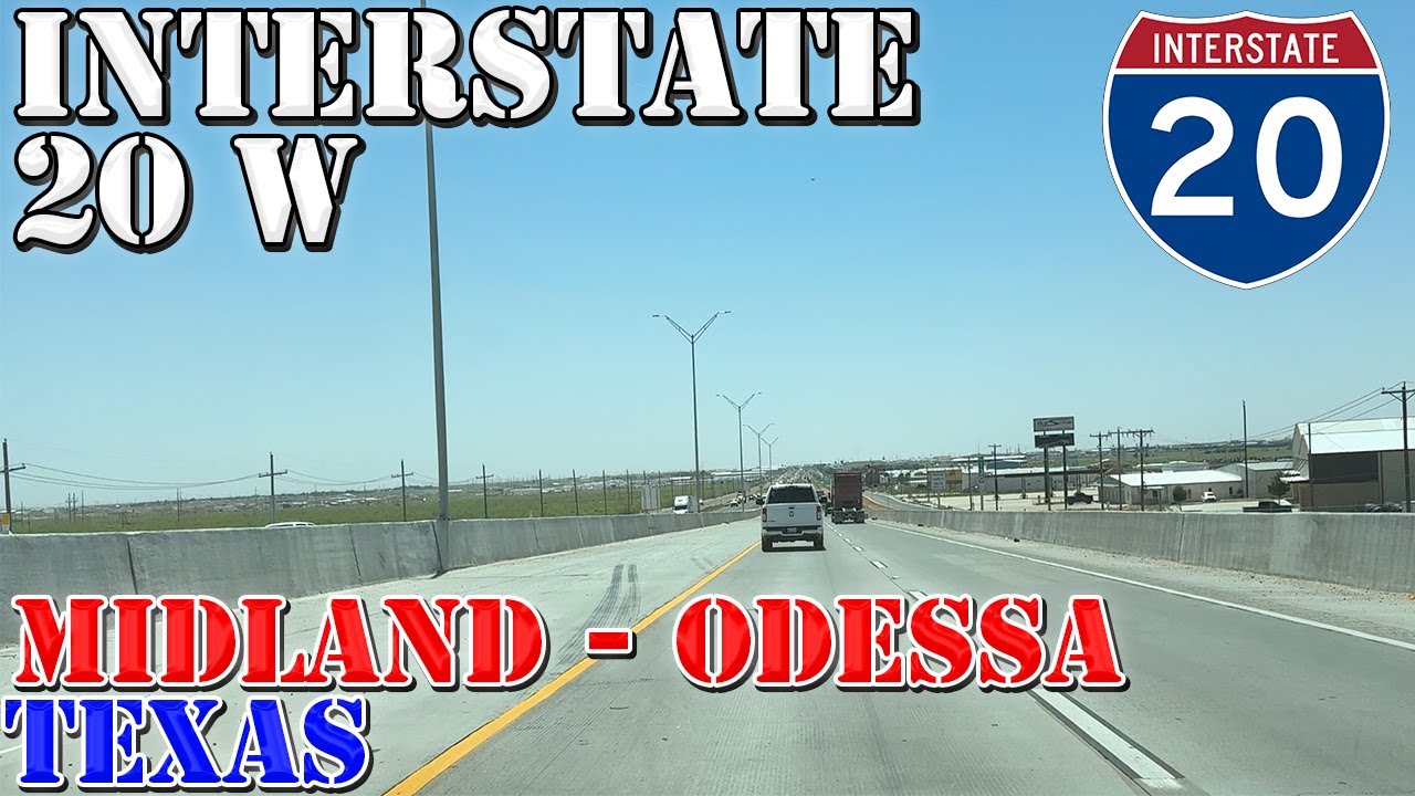 I-20 West - Midland - Odessa - Texas - 4K Highway Drive