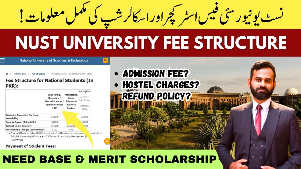 NUST University Fee Structure & Scholarship Details | Semester Fee & Hostel Charges