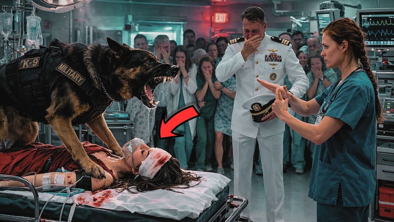 El K9 no dejaba que nadie se acercara a la hija del capitán SEAL, pero la enfermera sabía su señal.