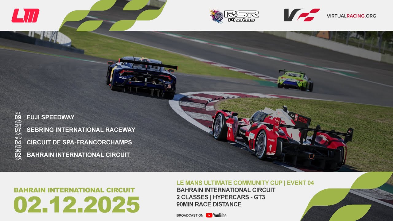 Le Mans Ultimate Community Cup E04 - Bahrain 90min Multiclass - virtualracing.org