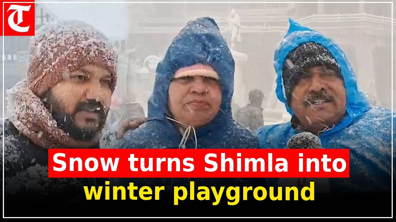 Tourists from across the country revel in the season’s first snow in the white-clad hill town