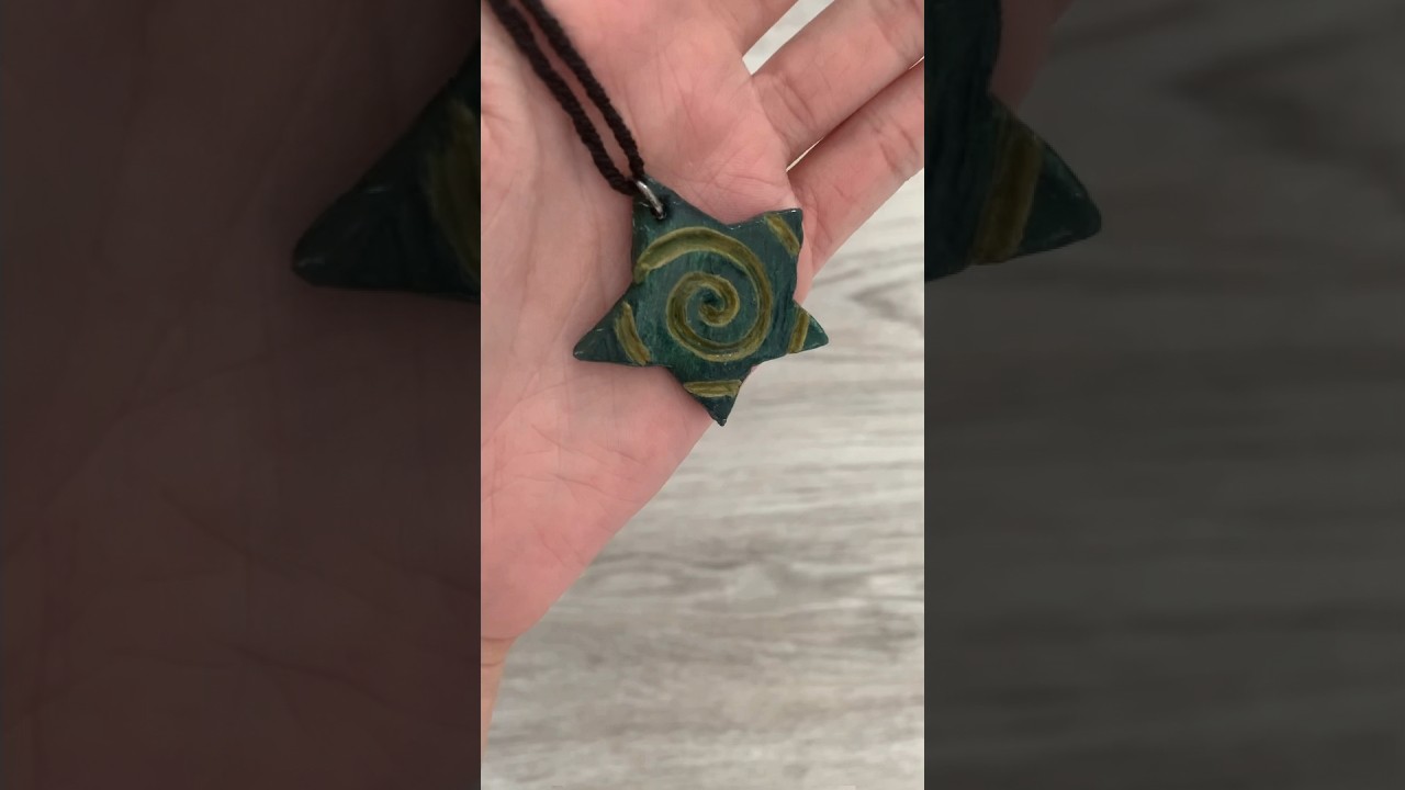 DIY clay necklace! ⭐️ #clay #necklace #diy #shorts #jewelery