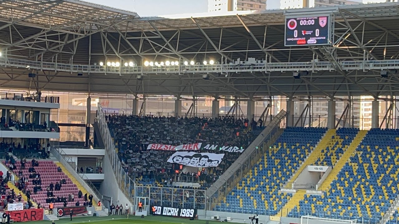 Gençlerbirliği 1-1 Samsunspor Tribün Görüntüleri-Mükemmel Koreografi 