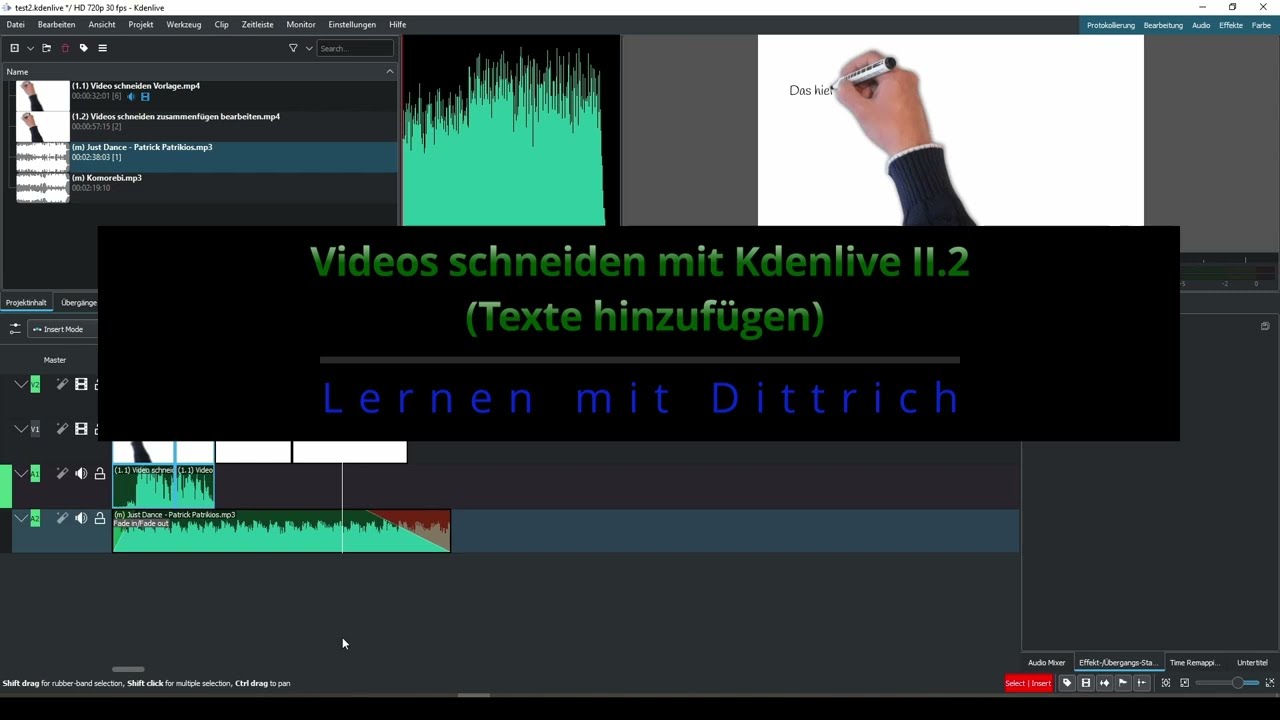 Videos schneiden mit Kdenlive - Tutorial II 2 - Texte