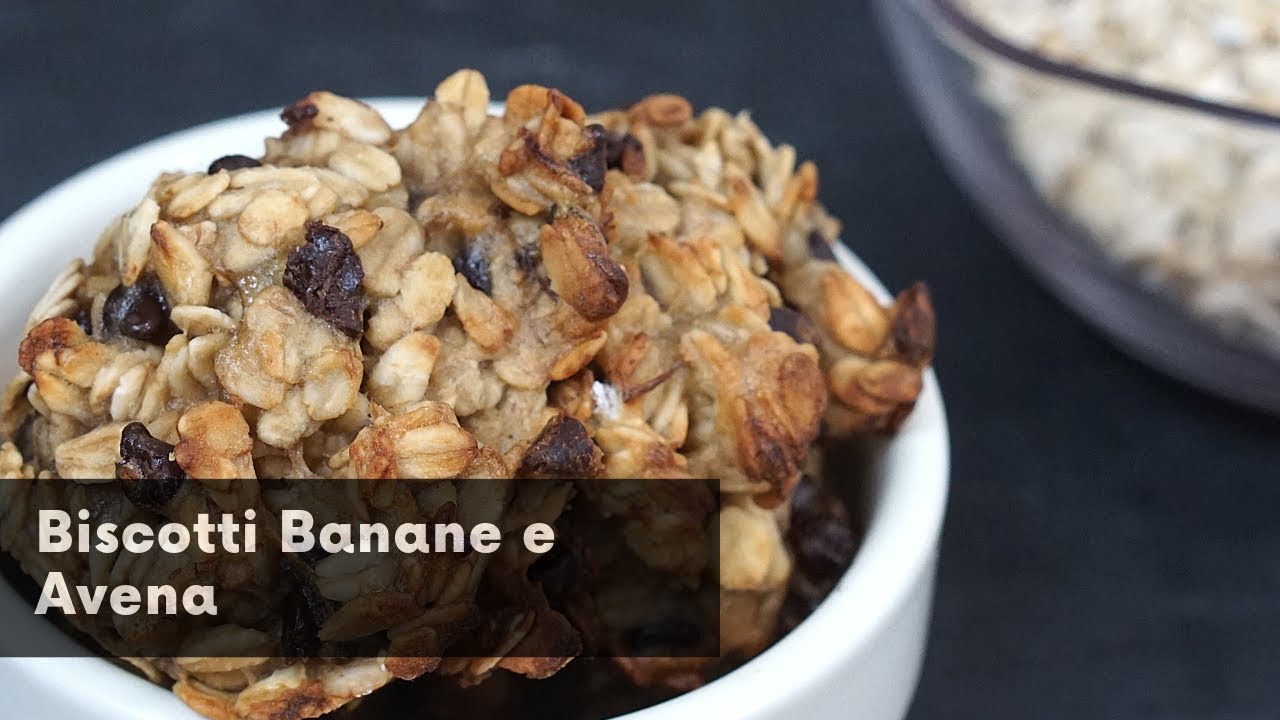 Biscotti Fit Banane e Avena con Gocce di Cioccolato