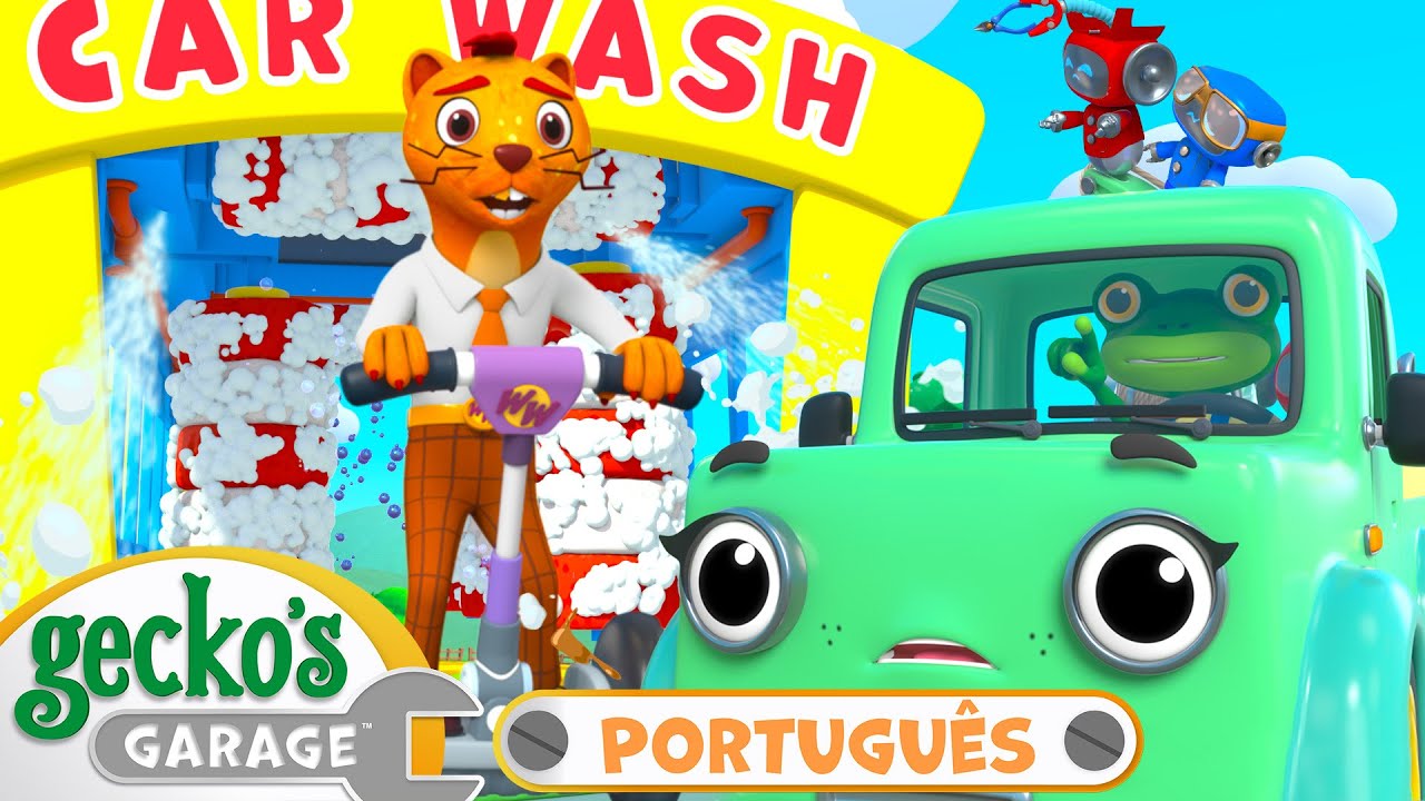 O Lava-Jato Est&aacute; a Andar! | 2 HORAS DO GECKO! | Garagem do Gecko | Desenhos Animados em Portugu&ecirc;s
