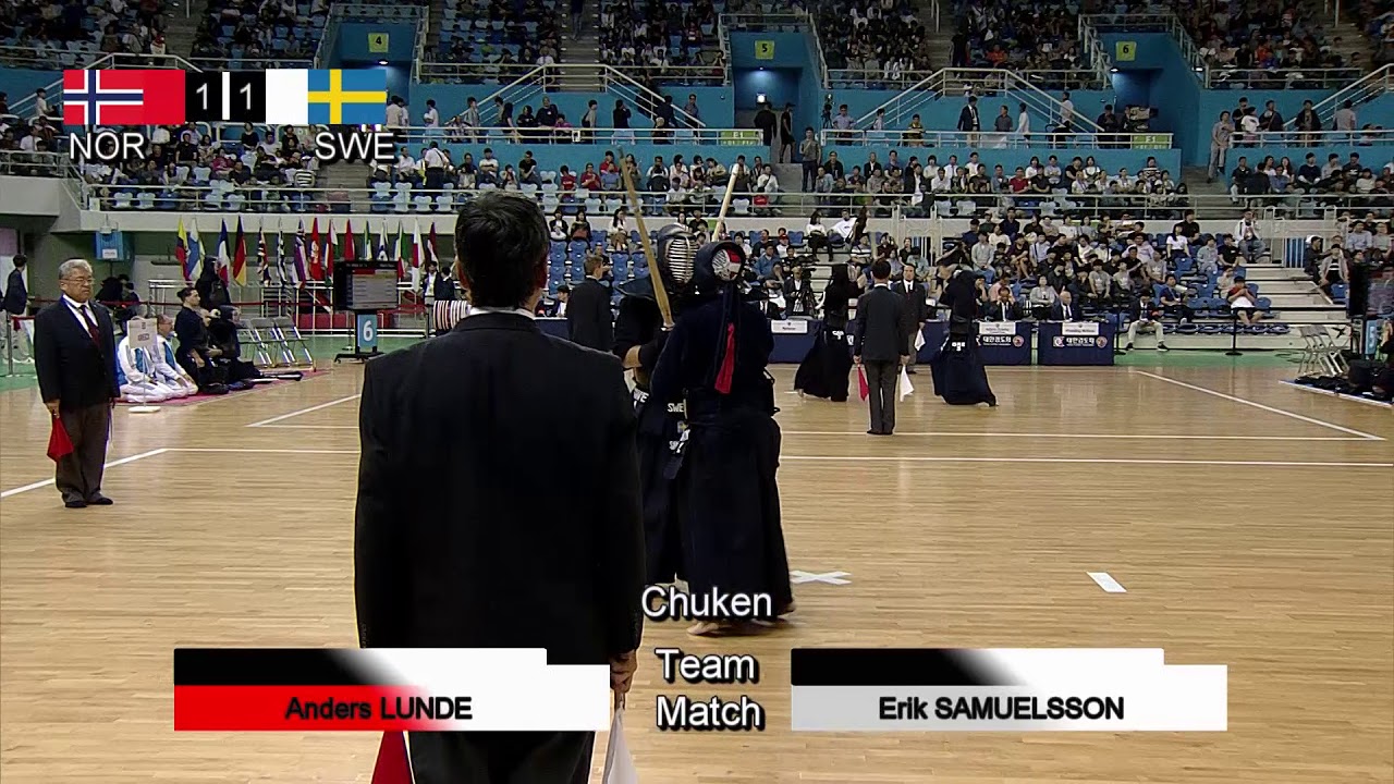 17th World Kendo Championships Men's TEAM MATCH 1ch Norway vs Sweden