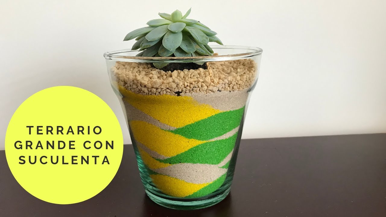 Tutorial de terrario con suculenta | DIY | Manualidades con arena | Arte Lia y Naviadornos | 2021
