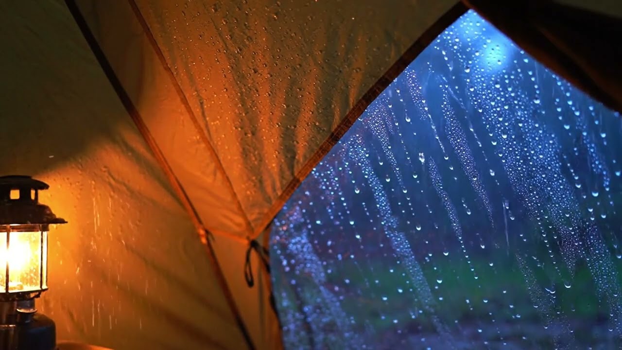 Gentle Rain in Tent ASMR 🌧️ Cozy Camping Night for Deep Sleep (No Thunder)