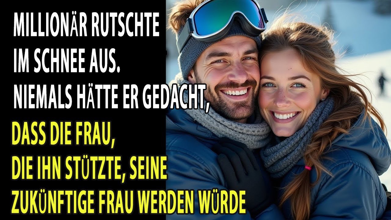 Millionär rutscht auf Schnee aus – ahnt nicht, dass die Frau, die ihn stützte, seine Frau wird.