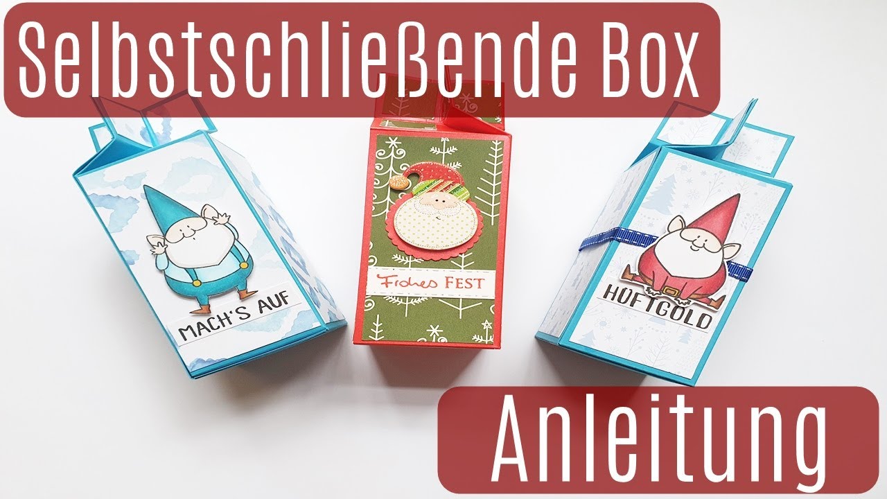 Adventskalender Bastelidee ✿ Verdrehte Box basteln ✿ Selbstschließende Box ✿ Anleitung ✿ Deutsch