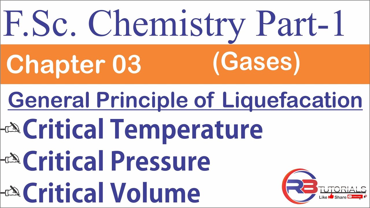 General Principle of Liquefacation | Critical Temperature | Chapter 03| FSc Chemistry Part-1