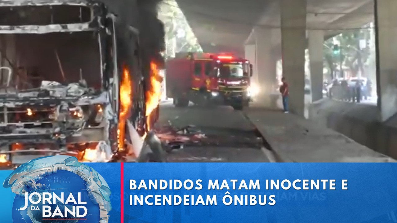 Bandidos matam inocente e incendeiam ônibus após operação | Jornal da Band