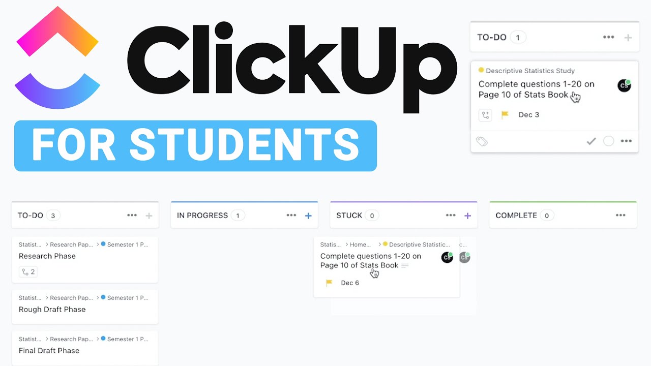 ClickUp Tutorial: How to Organize Your School Work Using ClickUp for 2022!