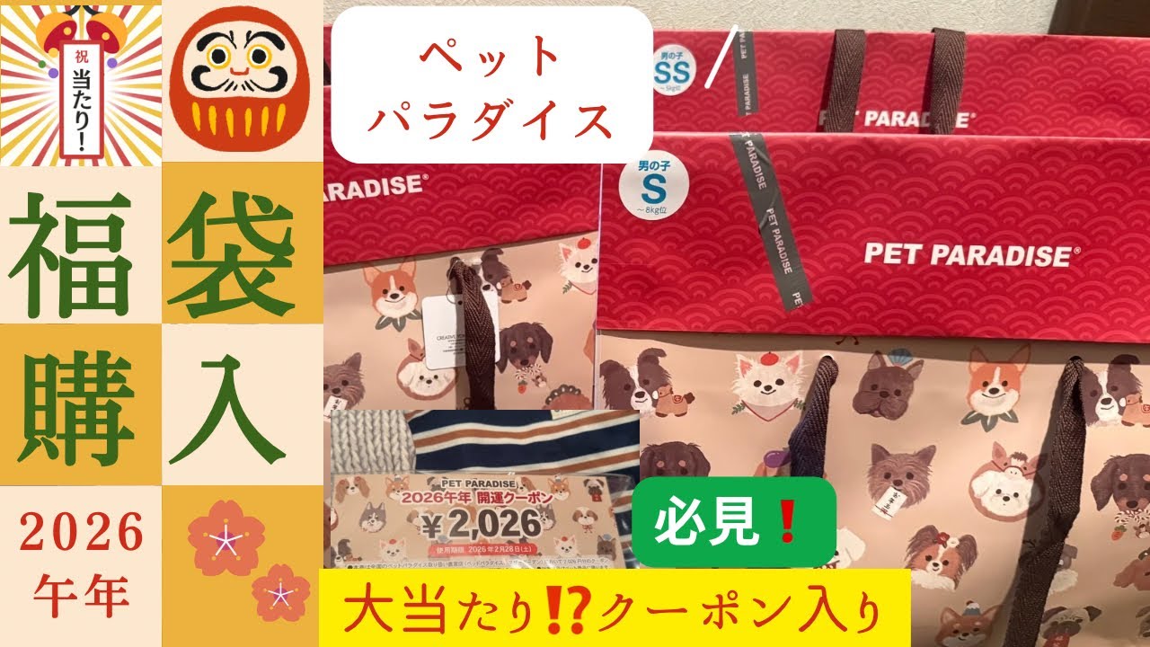 【福袋2026】ペットパラダイス福袋　大当たり⁉️🎯クーポンも入っていました❗️@matthew-zanmai 