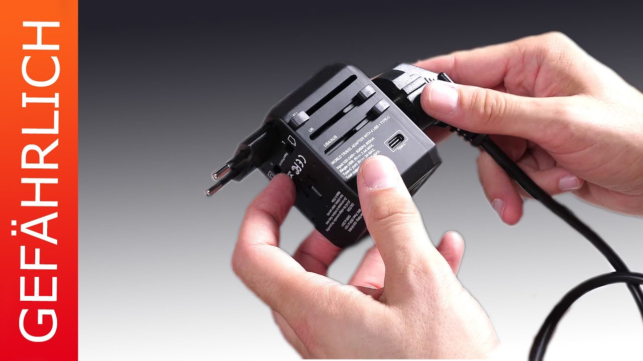 Gefährliche Reisestecker (mit USB Ladestation)!