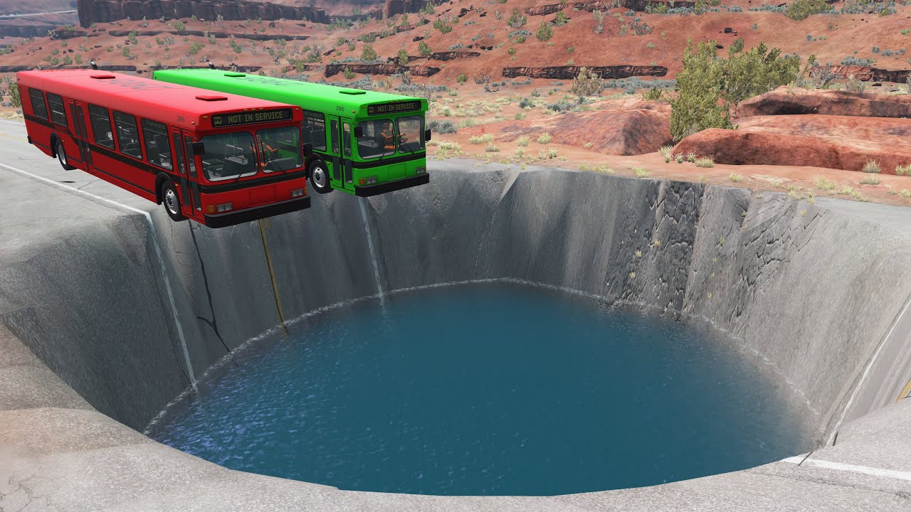 Cars vs Huge Water Potholes | BeamNG Drive #02