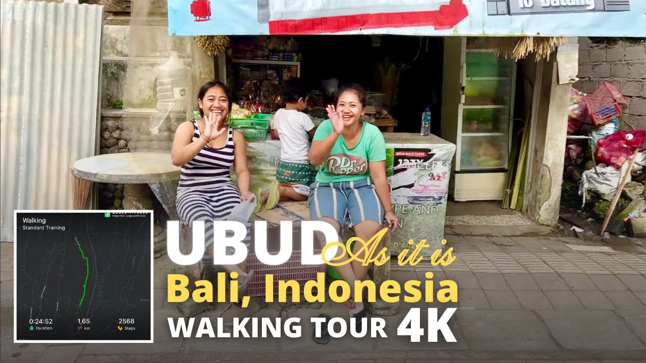 Ubud, Bali, Indonesia: 4K Virtual Walking Tour | Walk along Ubud streets