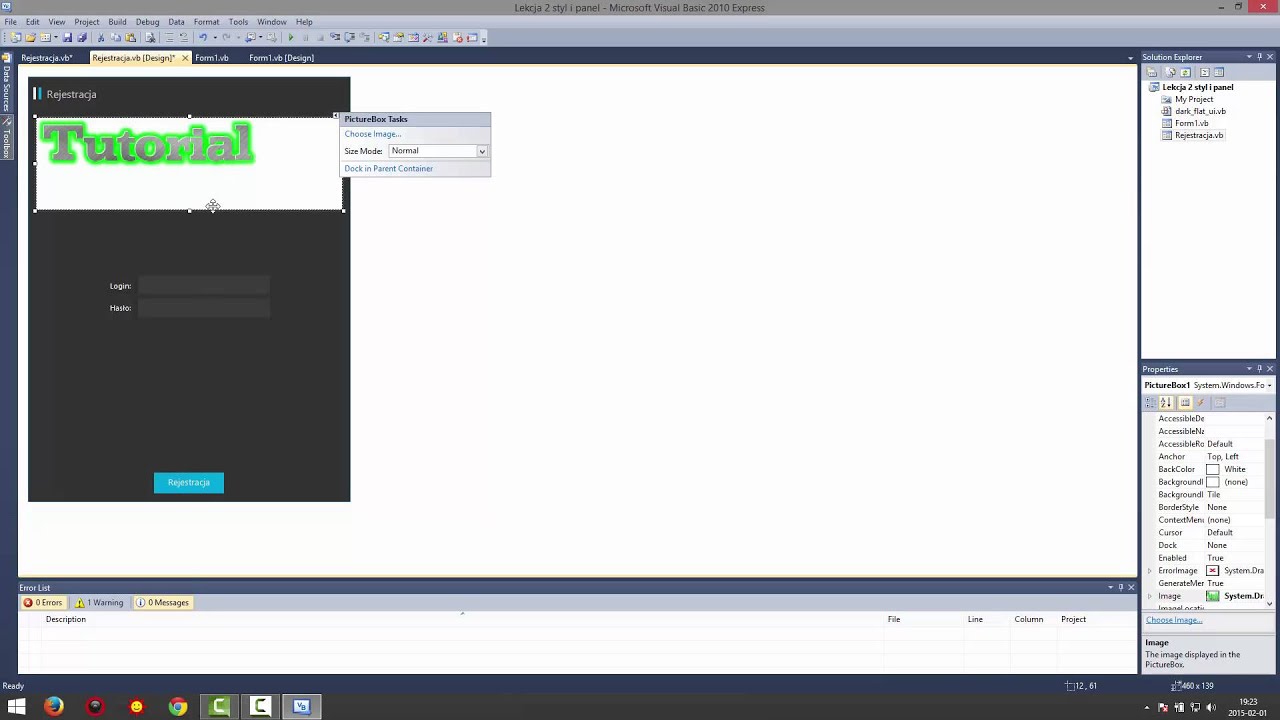 Od Zera Do Programera - Visual Basic [Styl i  Prosty Panel Logowania] #2