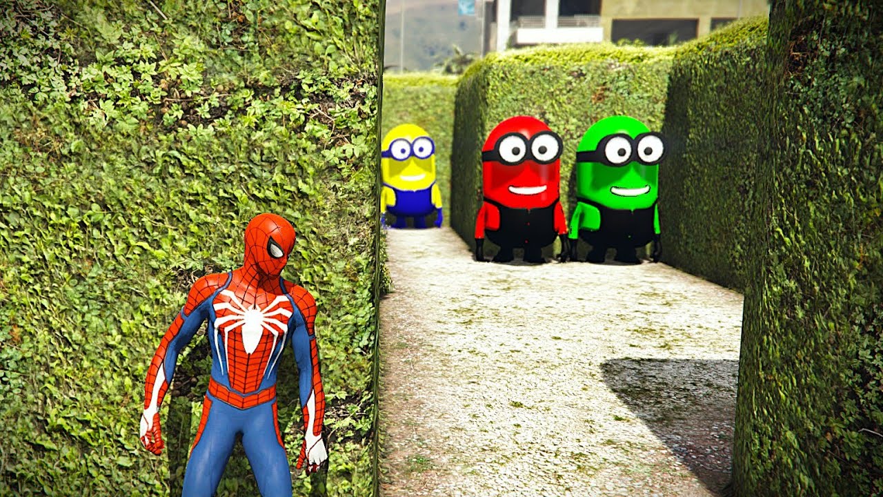 GTA 5 Epic Ragdolls RED SPIDERMAN VS RED MINION VS GREEN MINIONEuphoria Physics & Funny Fails EP 11