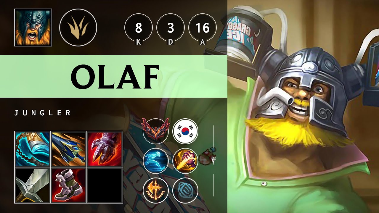 Olaf Jungle vs Skarner: Triple Kill, Rampage - KR Grandmaster Patch 14.22