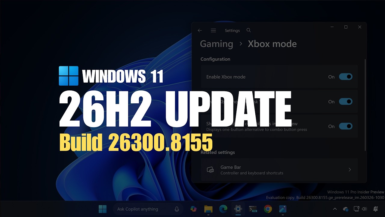 ОГРОМНОЕ СОБЫТИЕ! Windows 11 26H2: Новые флаги функций, тактильная обратная связь и многое другое...