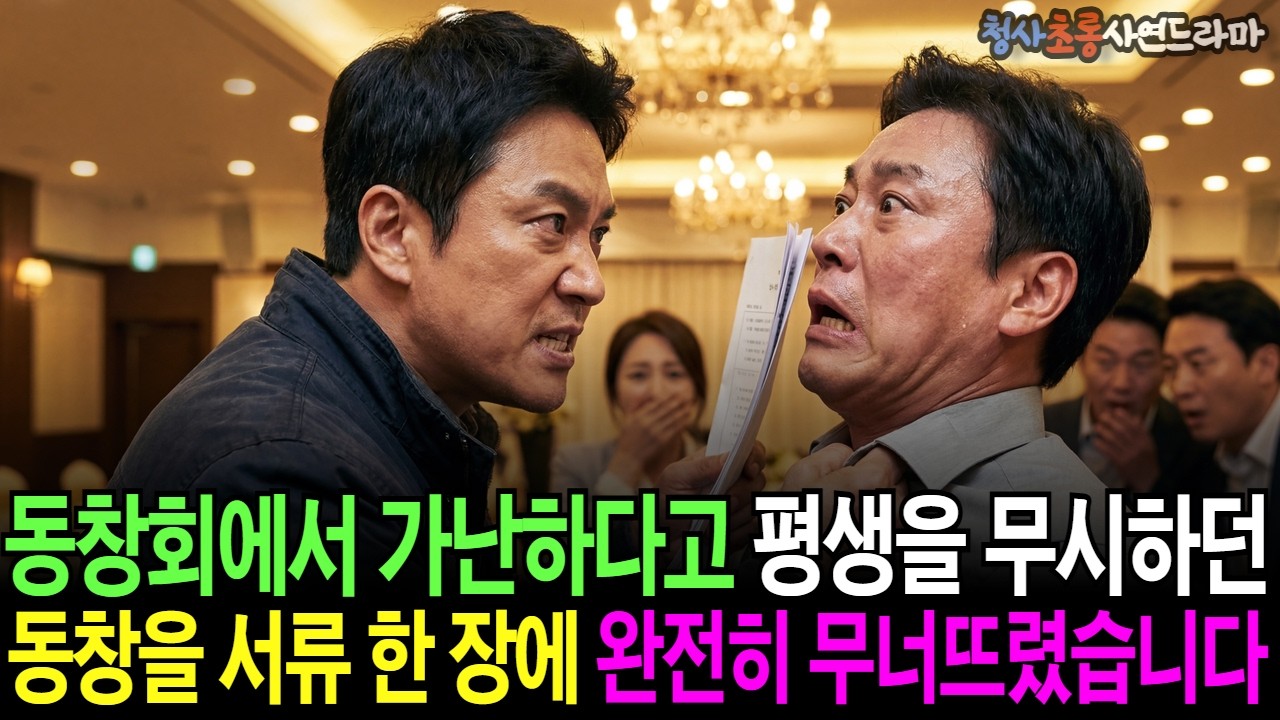동창회에서 가난하다고 무시하던 동창을 서류 한 장에 무너뜨렸습니다  | 오디오드라마 복수사연 통쾌사연 감동사연 반전사연 동창회사연 재벌사연 권선징악 | 청사초롱 사연