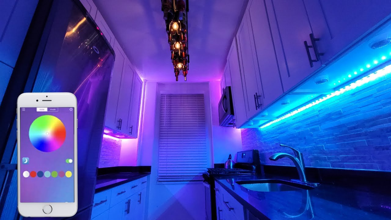 How To Install LED Strip Lights Under Kitchen Cabinets (Kitchen Under Cabinet Lighting) RGBIC LED