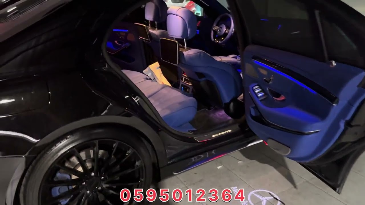 مرسيدس s63 تنجيد كامل داخليه وتركيب ليد ونجوم