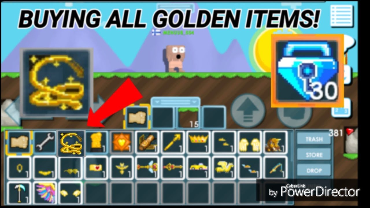 BUYING ALL GOLDEN ITEMS ON GROWTOPIA!! ( FOR 30 BLUE GEM LOCK?! ) OMG!! - Growtopia