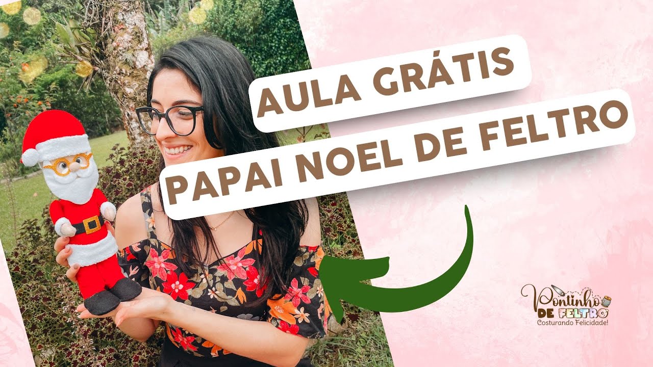 🎅 Aprenda a Fazer um Papai Noel de Feltro com 32 cm | Aula Grátis! 🎅