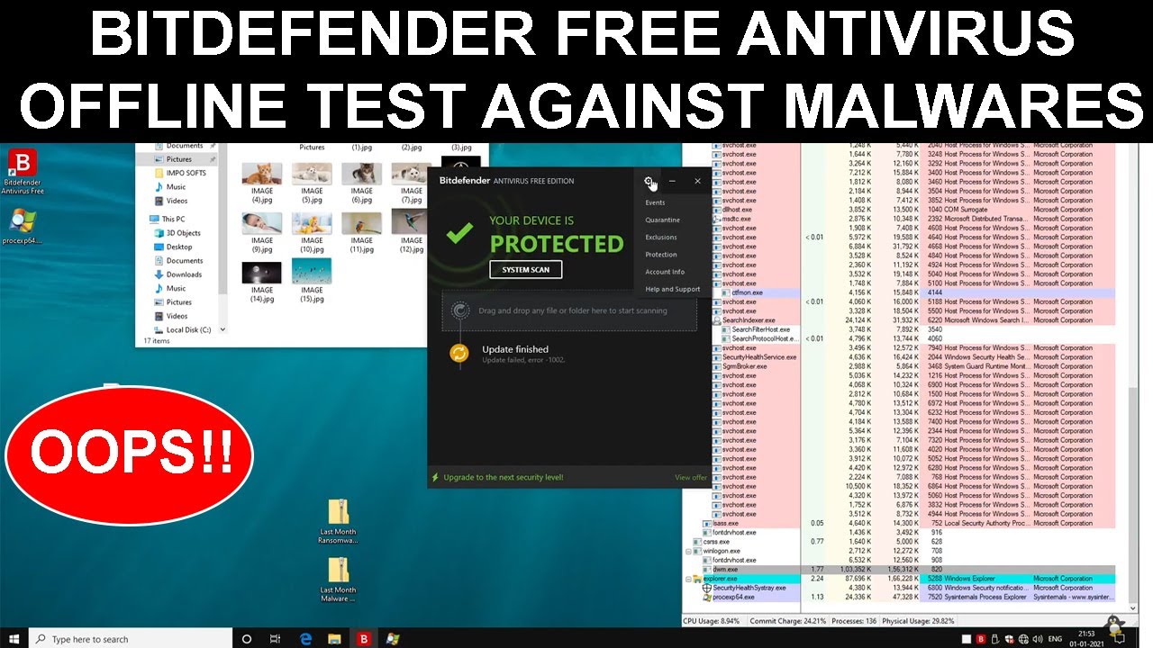 Bitdefender Free offline VS Malware TESTED
