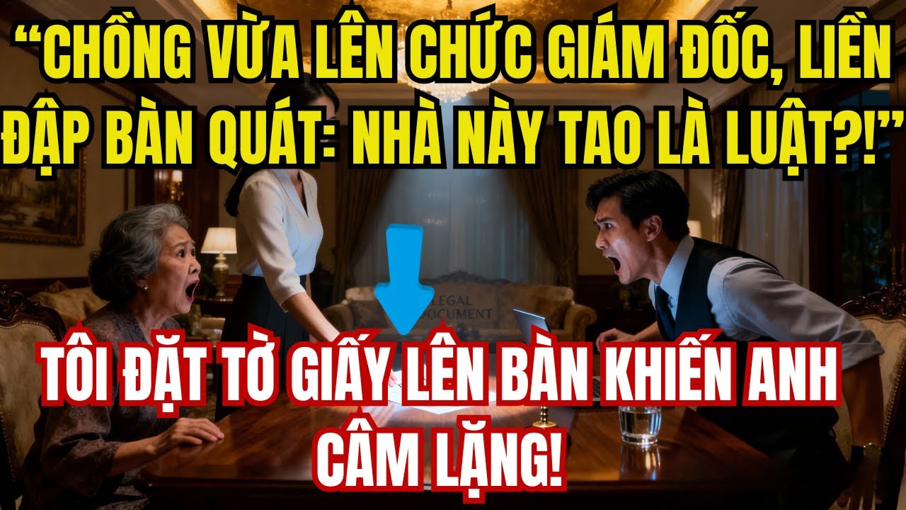 Chồng Lên Chức Giám Đốc Đập Bàn Quát:Nhà Này Tao Là Luật,Tôi Đặt Tờ Giấy Lên Bàn Khiến Anh Tắt Tiếng