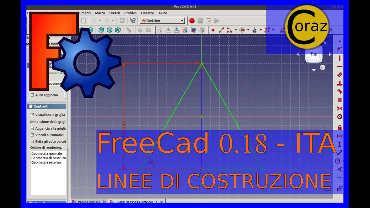 FreeCad 0.18 ITA - Tutorial #22 – Linee di costruzione