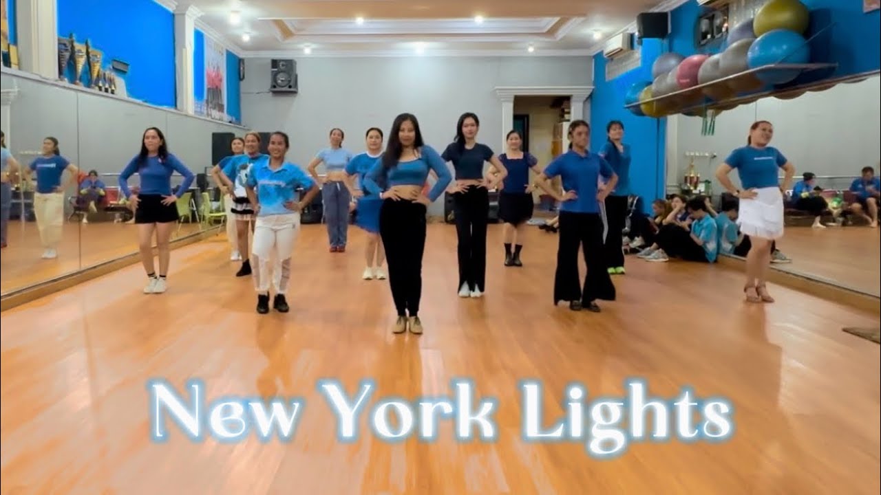 NEW YORK LIGHTS Line Dance (Demo with Rafael Line Dance members) | Choreo by Fayza As-Syifa(INA)