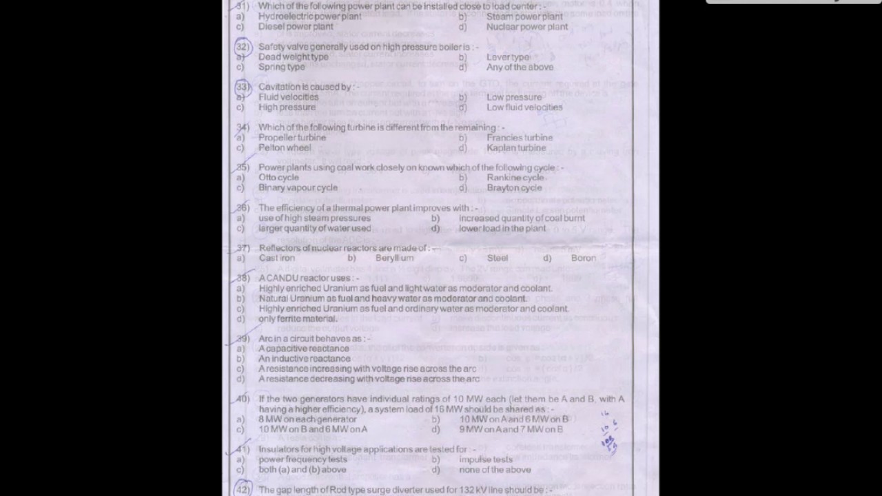 PSPCL  (Punjab State Power Corporation Limited) AE QUESTION  PAPER
