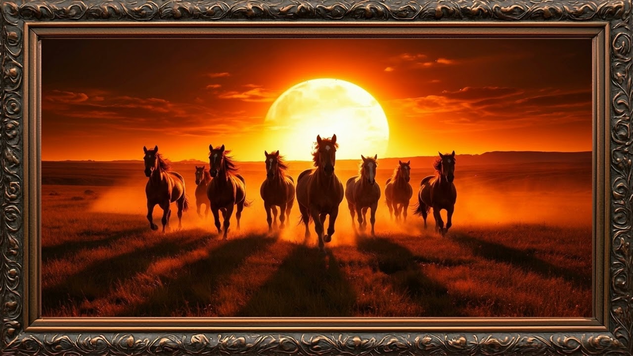Majestic Horse TV Frame Art | Royal Stallion 4K Luxury Wall Display for Living Room