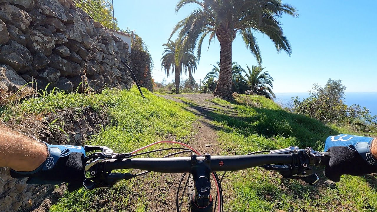 Mountain bike tour on La Palma, Canary Islands. Dream weather in January. (4K)