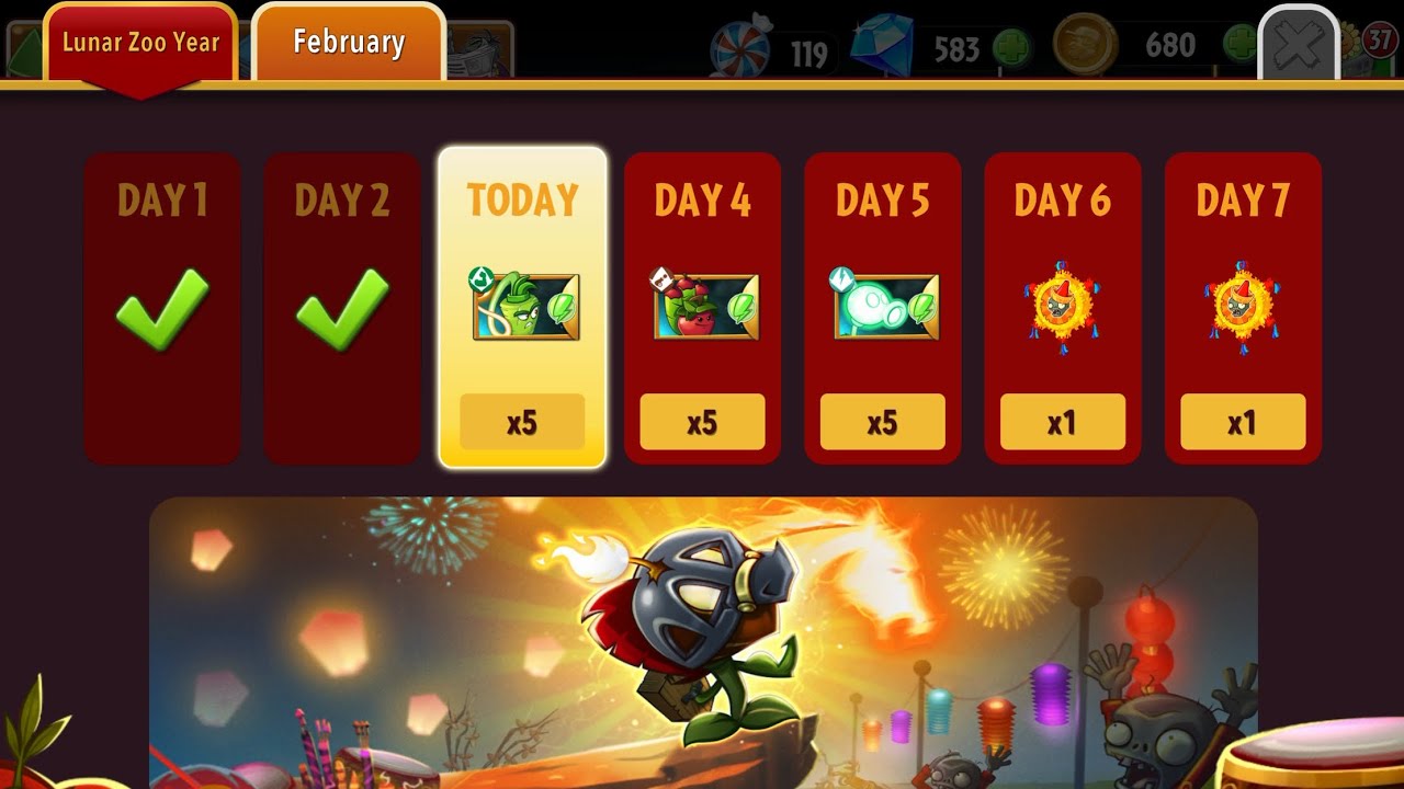 Lunar Zoo Day 3️⃣ Today Pinata Party 🪅 Letsplay Plants vs. Zombies 2