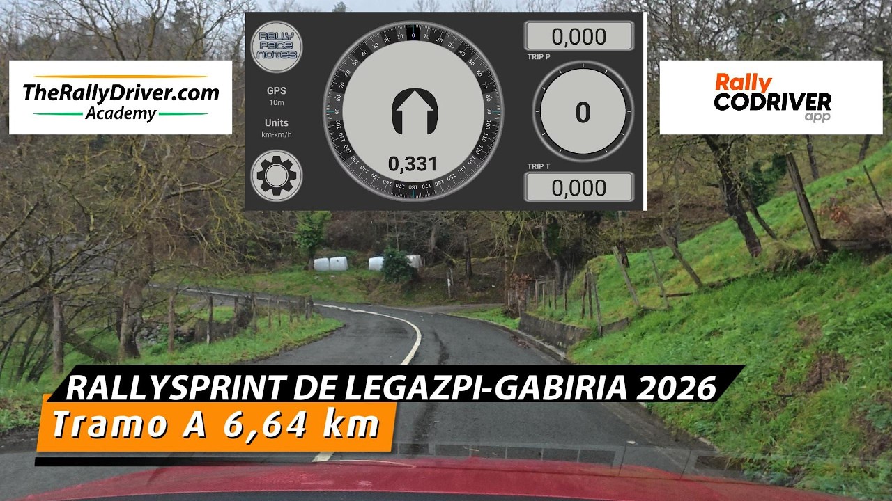 Onboard Tramo A Rallysprint Legazpi Gabiria 2026. Entrega de notas TheRallyDriver - Academy.