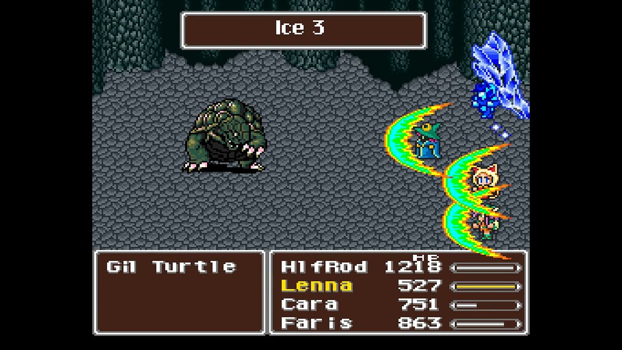 SNES Final Fantasy V - Gil Turtle fight without getting countered