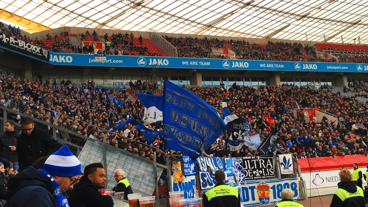 BAYER LEVERKUSEN - DARMSTADT 98 3:2 05.11.16 DARMSTADT FANS SUPPORT | ULTRAS | 60FPS | HD