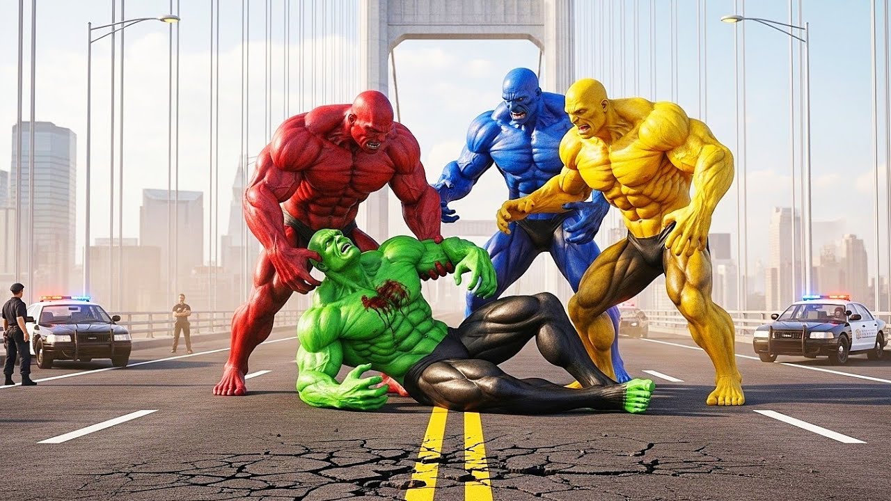 Hulk vs Red, Blue & Yellow Hulk – Ultimate Superhero Battle | Part 7 (4K AI Movie)