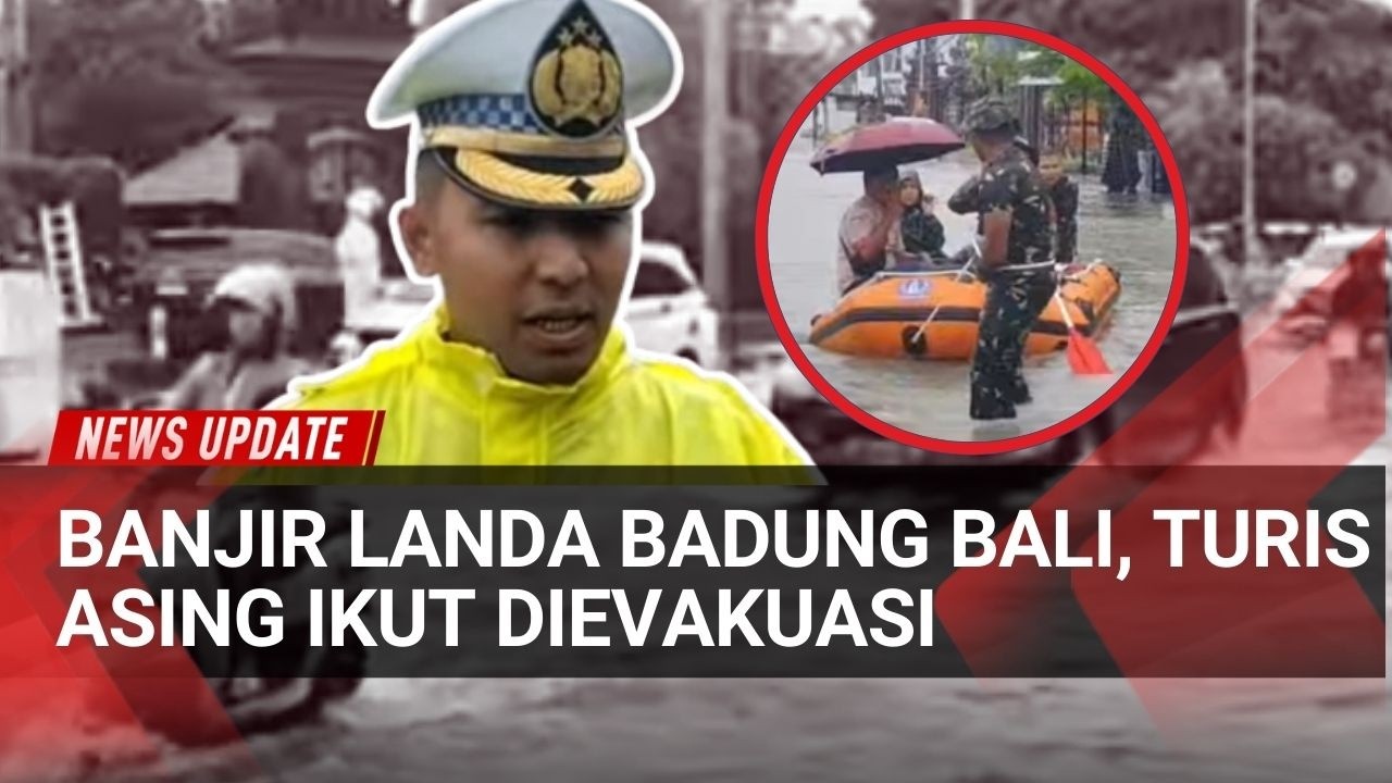 Hujan Deras di Bali, Jalan Ngurah Rai dan Pasar Bandung Tergenang Banjir