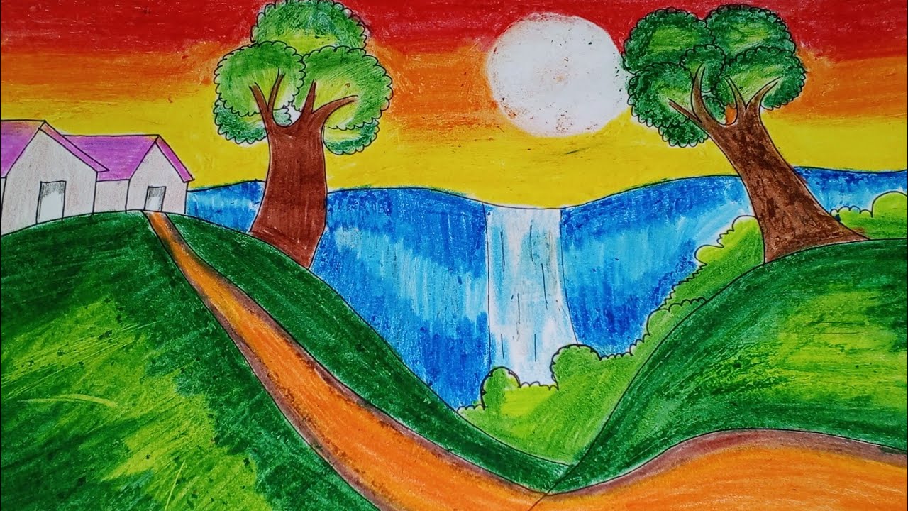 Let's Draw Landscape Colourful Scenery/Tutorial.