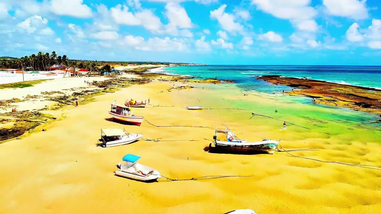 194 - VOO BAIXO PANORÂMICO NA PRAIA DE BARRETA  MARE SECA.