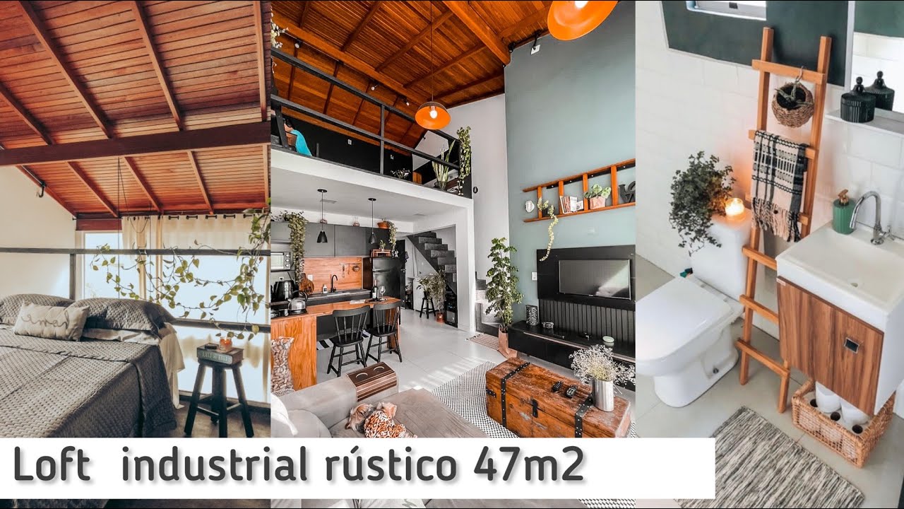 Loft industrial rústico com 47m2